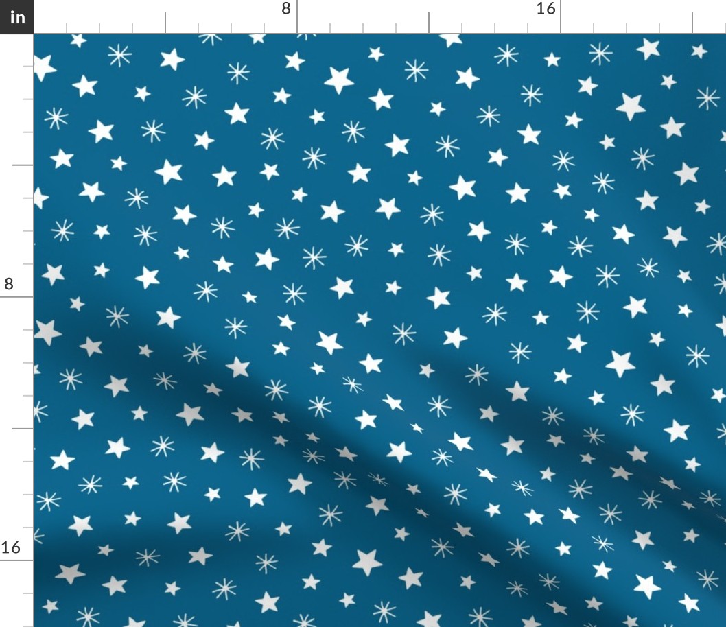 Angels playful stars dark blue