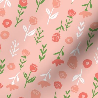 floral // cute minimal flowers garden fabric blooms botanical print blush