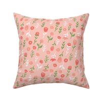 floral // cute minimal flowers garden fabric blooms botanical print blush