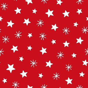 Christmas village playful stars red