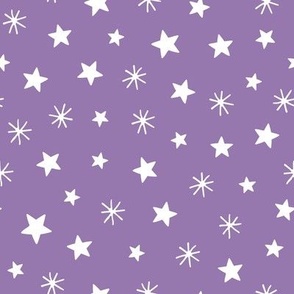 Christmas village playful stars purple