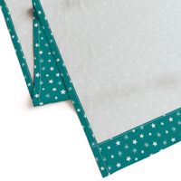 Christmas village playful stars teal