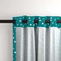 Christmas village playful stars teal