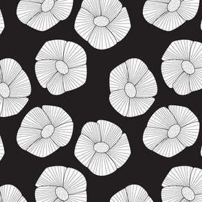 Moody Black and White Geo Flowers