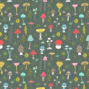 mushrooms pattern colorful