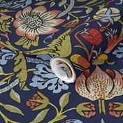 William Morris ~ Strawberry Thief ~ Bright Blue ~ Medium