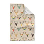 retro deer head linen