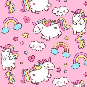 Fat Unicorn Pink // Girls Cute Bedroom Decor Nursery