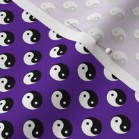 Half Inch Black and White Yin Yang Symbols on Purple