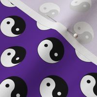 One Inch Black and White Yin Yang Symbols on Purple