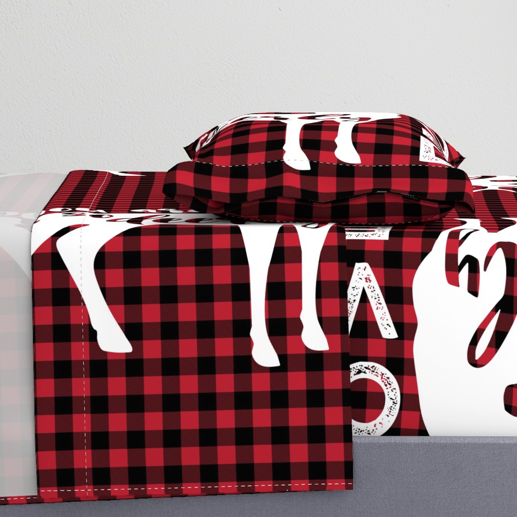 MINKY layout - You are so deerly loved - buffalo plaid