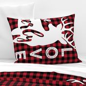 MINKY layout - You are so deerly loved - buffalo plaid