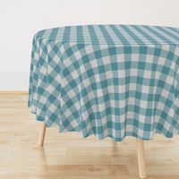 1.75” Teal And Light Grey Textured Buffalo Plaid