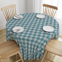 1.75” Teal And Light Grey Textured Buffalo Plaid