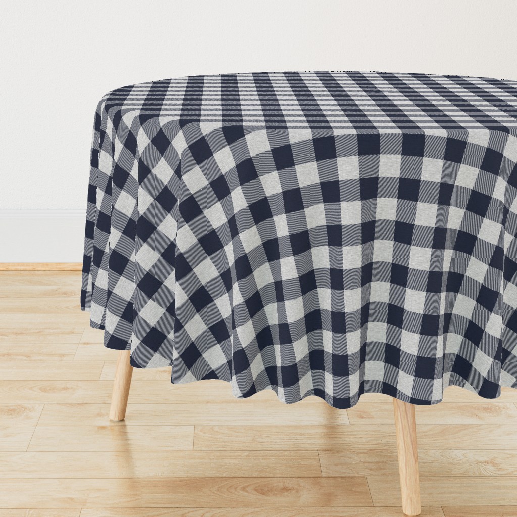 1.75” Navy and Grey Textured Buffalo Plaid