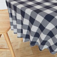 1.75” Navy and Grey Textured Buffalo Plaid