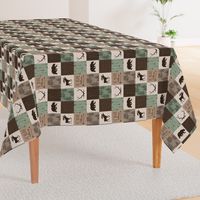 3” Be Brave Quilt - Green and Brown - Rotated