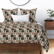 3” Be Brave Quilt - Green and Brown - Rotated