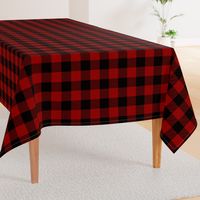 2” textured plaid - red and black