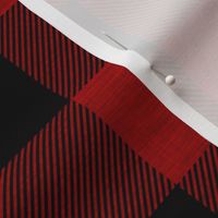 2” textured plaid - red and black