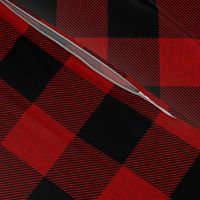 2” textured plaid - red and black