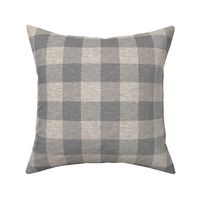 2” Textured Plaid - Beige and Dark Grey - Buffalo Plaid