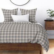 2” Textured Plaid - Beige and Dark Grey - Buffalo Plaid