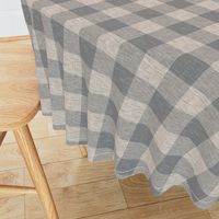 2” Textured Plaid - Beige and Dark Grey - Buffalo Plaid