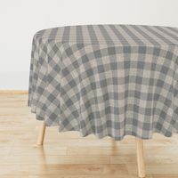 2” Textured Plaid - Beige and Dark Grey - Buffalo Plaid