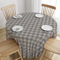 2” Textured Plaid - Beige and Dark Grey - Buffalo Plaid