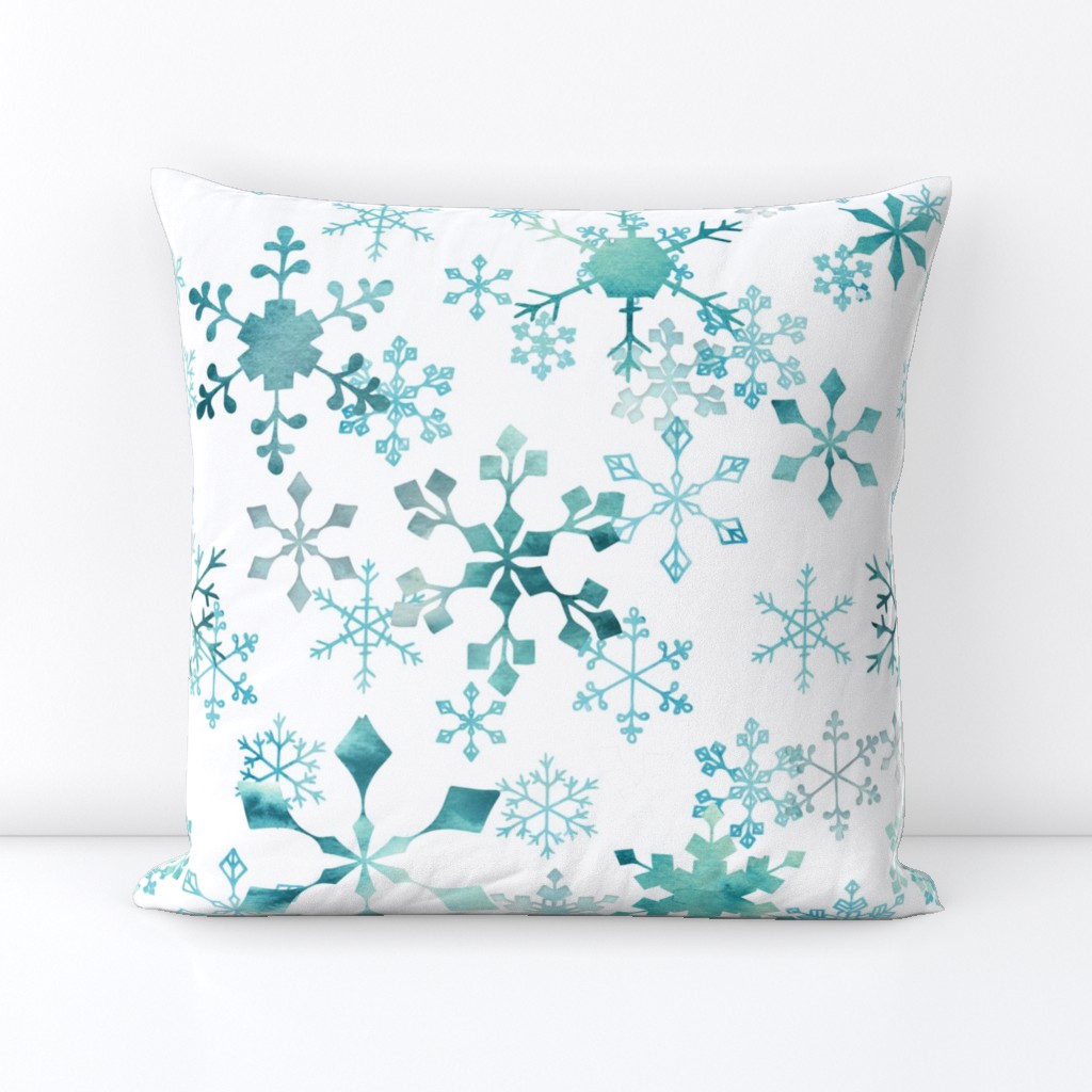 Snowflake Crystals on White