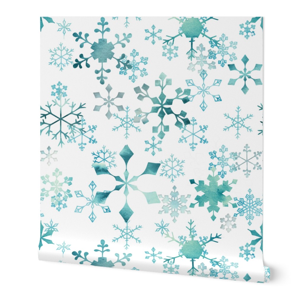 Snowflake Crystals on White