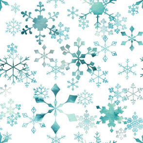 Snowflake Crystals on White