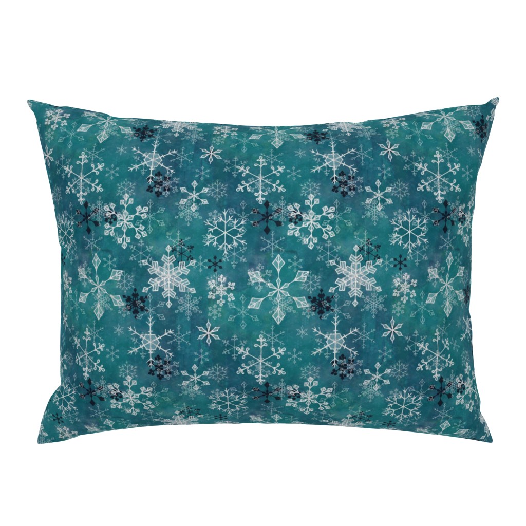 Snowflake crystals in turquoise