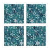 Snowflake crystals in turquoise