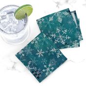 Snowflake crystals in turquoise