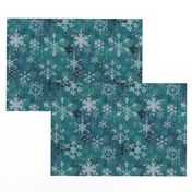 Snowflake crystals in turquoise