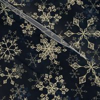 Snowflake crystals in gold