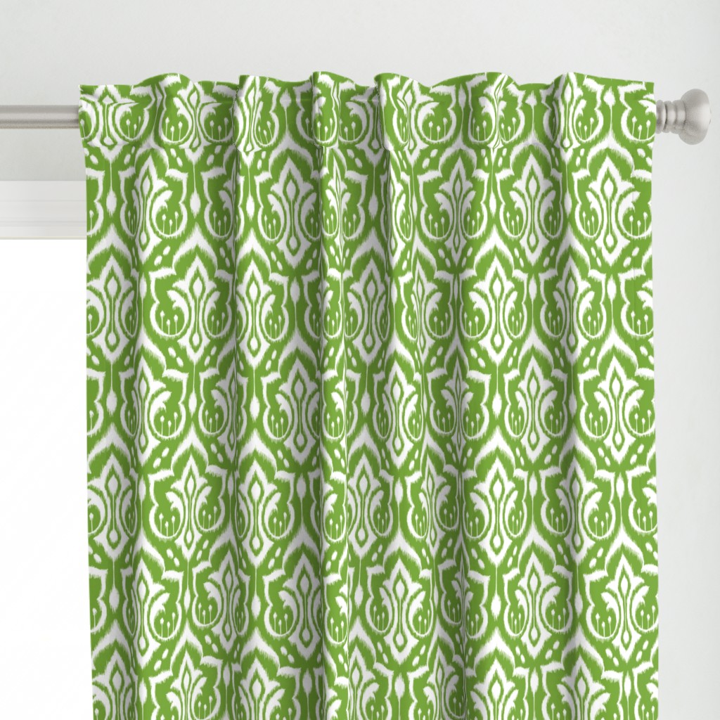 Ikat Damask - Mistletoe Green