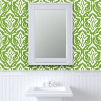 Ikat Damask - Mistletoe Green