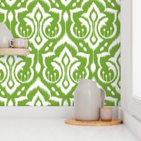 Ikat Damask - Mistletoe Green