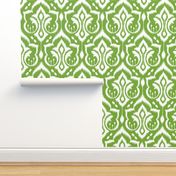 Ikat Damask - Mistletoe Green