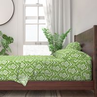 Ikat Damask - Mistletoe Green