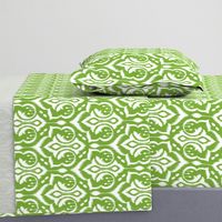 Ikat Damask - Mistletoe Green