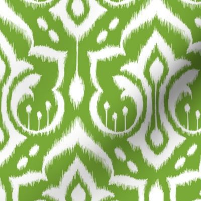 Ikat Damask - Mistletoe Green