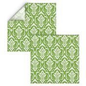 Ikat Damask - Mistletoe Green