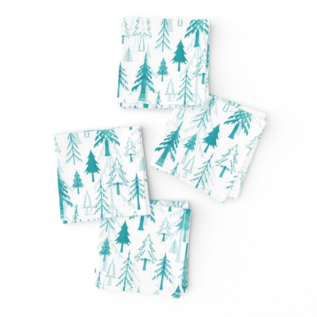 Christmas tree forest on white