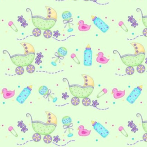 Baby Buggy Baby Shower Wrapping Paper