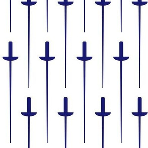 Large Midnight Blue Fencing Foil on White