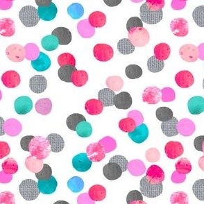 confetti dot with grey and teal